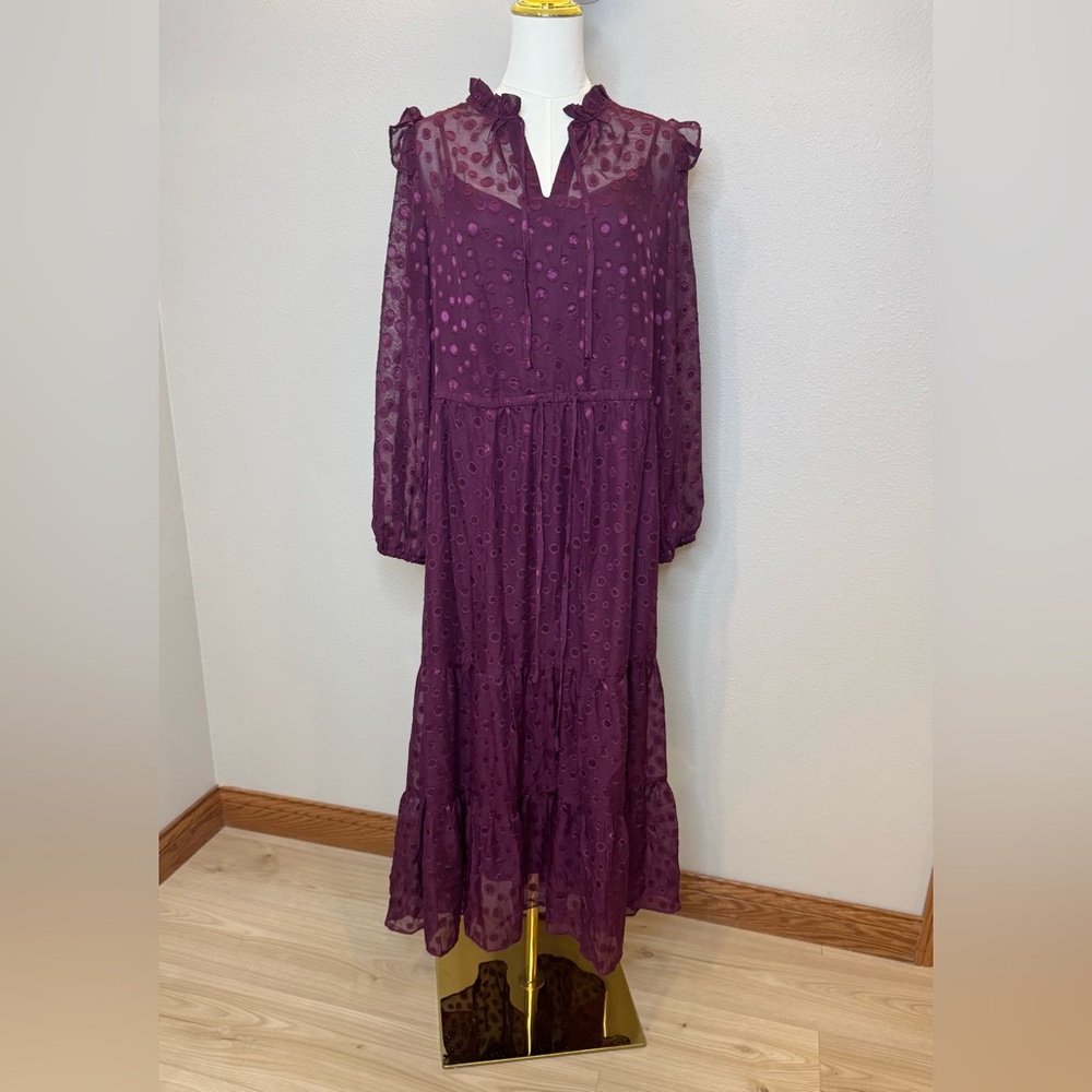 Julia Jordan Long Sleeve Plum Dress New with Tag Size 12